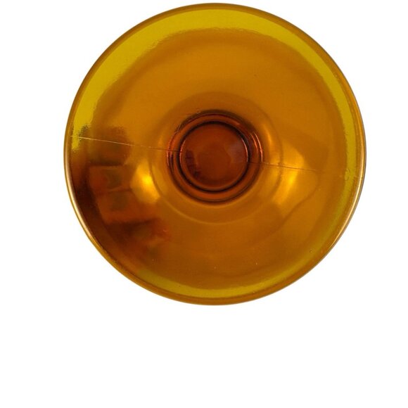 Indiana Glass Amber Vintage 60s Retro Beaded Edge Compote Lid Covered Candy Dish - Picture 6 of 11